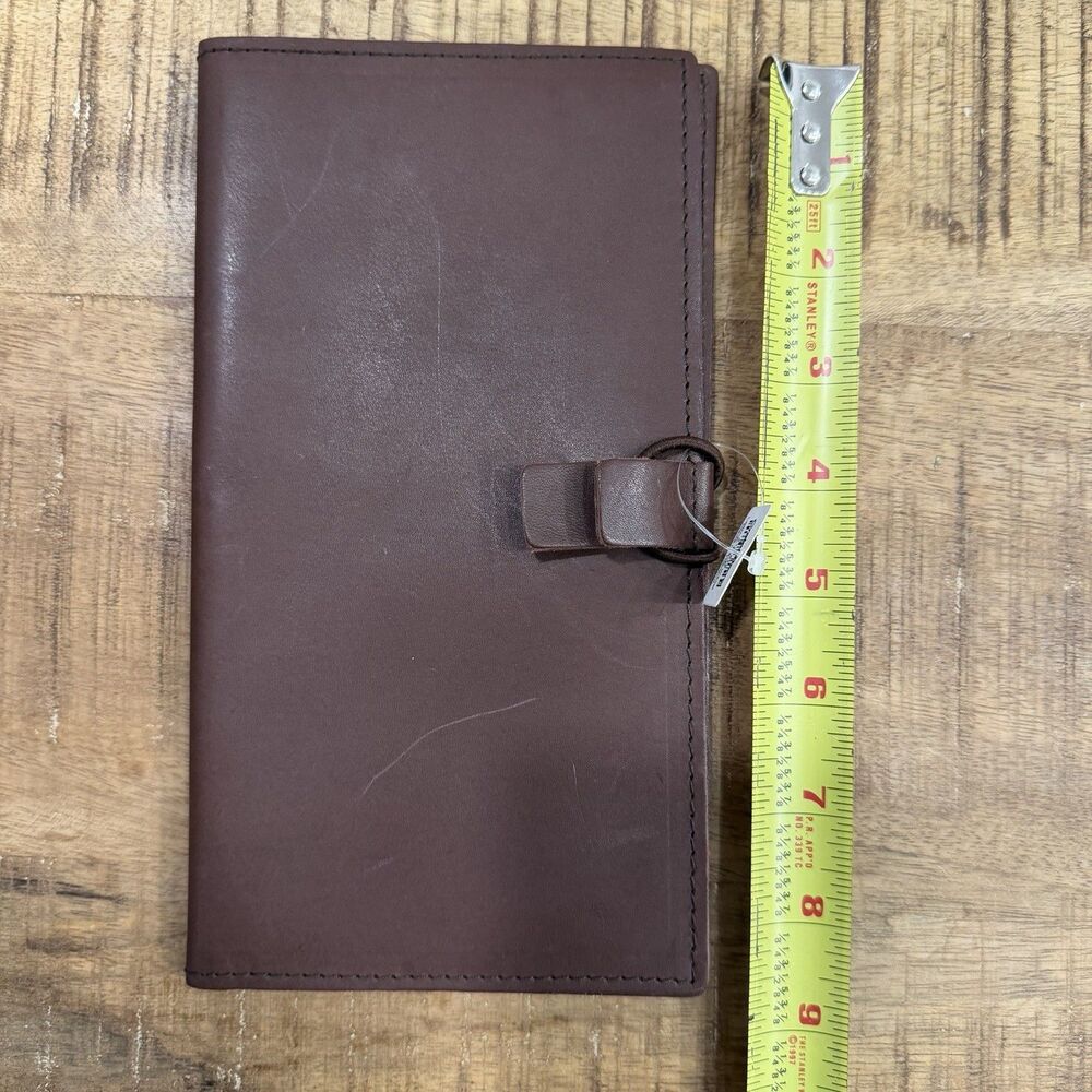 NWT Crate & Barrel Brown Leather Travel Wallet - Picture 7 of 8